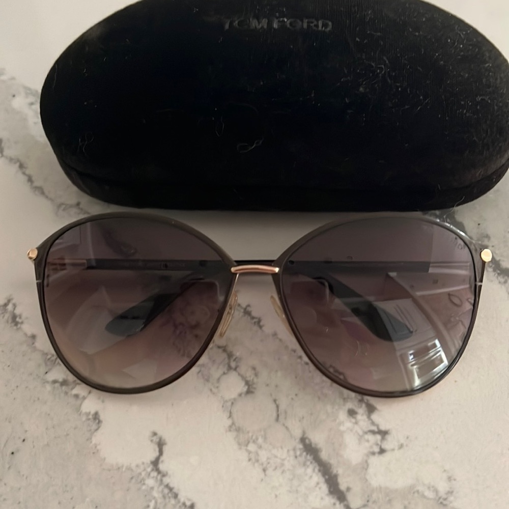Tom Ford Penelope Sunglasses Rose Gold/Dark Brown